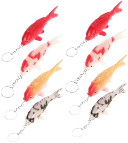 8pcs Koi Fish Keychain Cute Cartoon Animal Keyrings for Boys and Girls