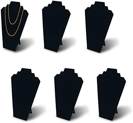 6pcs Pack Black Velvet Jewelry Display Stand with Reinforced Bracket