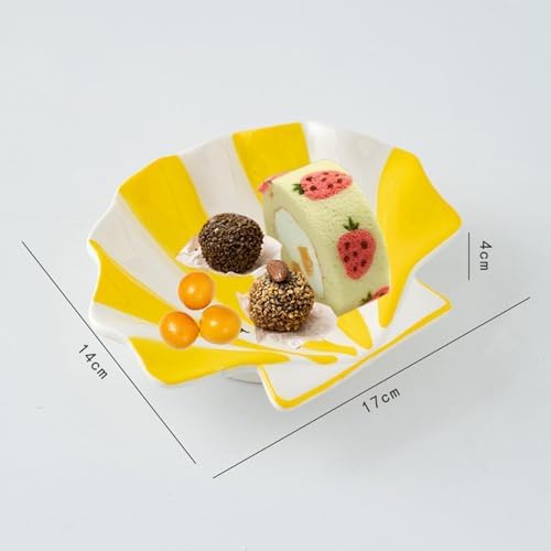 Ceramic Shell Shaped Snack Plate Jewelry Tray for Women