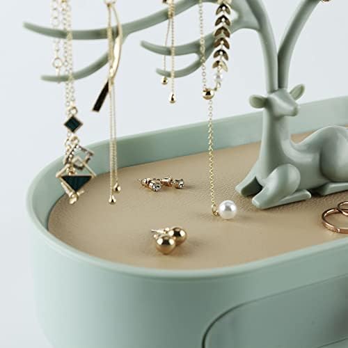 MORELESS Antlers Jewelry Display Stand with Drawer and Crystal Handle