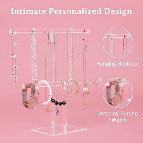 Suneerplay 2-Tier Jewelry Display Stand for Necklaces and Bracelets
