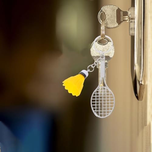 LUOZZY 24pcs Mini Alloy Badminton Keychain