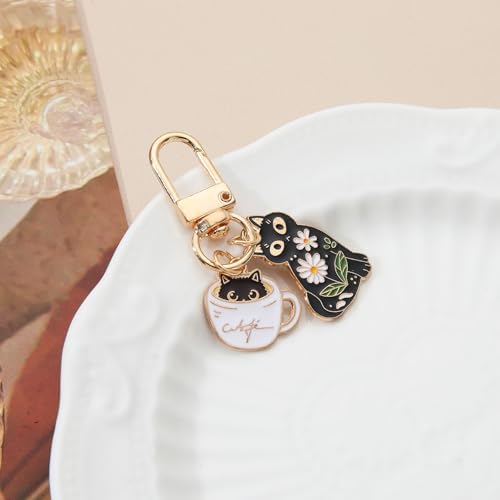 PHAETON 20PCS Cute Cat Keychain with Hook