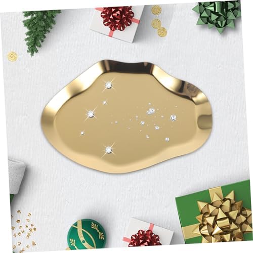 Alipis Golden Stainless Steel Jewelry Storage Tray