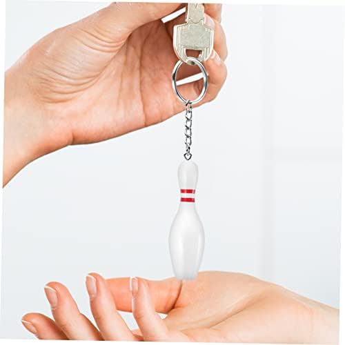 Toyvian Bowling Pin Keychains for Bags and Keys