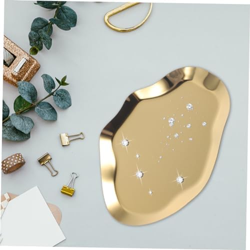 Alipis Golden Stainless Steel Jewelry Storage Tray
