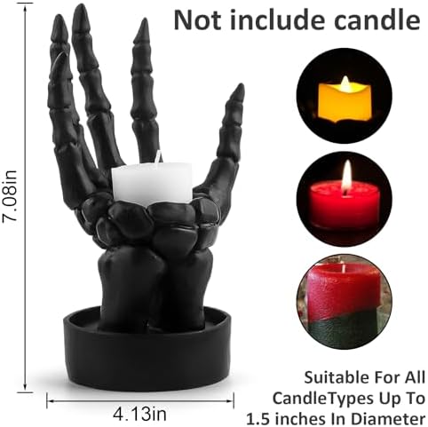 Skeleton Hand Ring Holder Gothic Halloween Decor Black