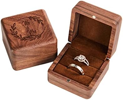 Roycraft Mr Mrs Ring Box Wedding Ceremony 2 Slots Wooden