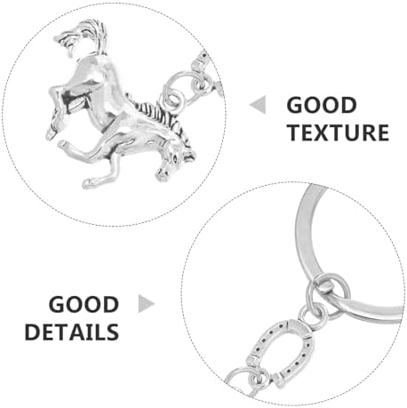 LOGOFUN 20pcs Horse Keychain with Horseshoe Design