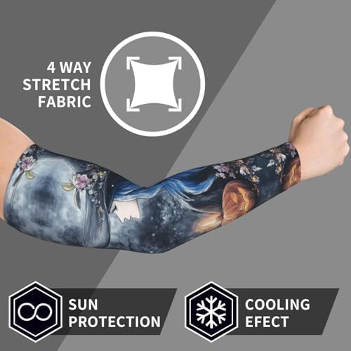 Men Women Cooling Compression Arm Sleeves for Sun Protection