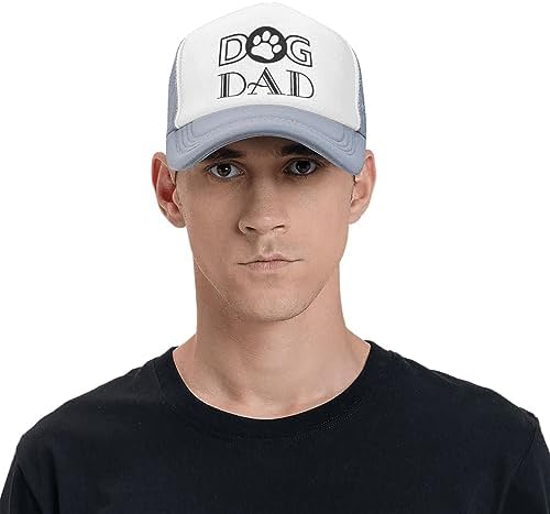 Dog Dad Funny Baseball Cap Adjustable Fitted Hat for Men Women Gray