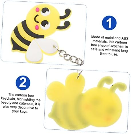 24 Pcs Cute Bee Keychains for Bags and Decor