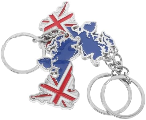 LOGOFUN 9pcs British Flag Keychains with UK Map Design