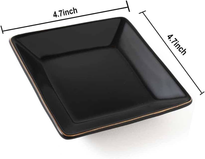 Hankor Ceramic Jewelry Dish Tray 47 Inch Black