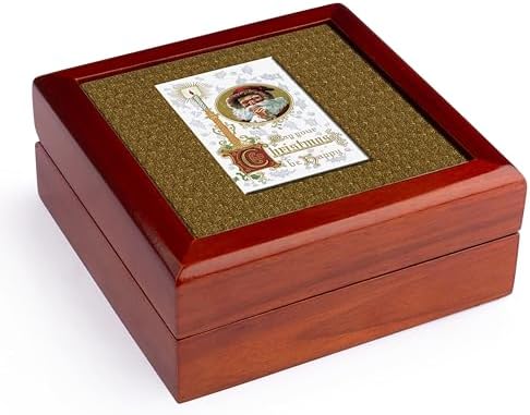 3dRose Christmas Happy Candle Santa Jewelry Box
