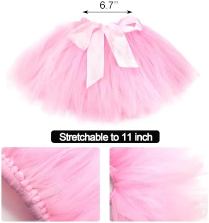 Medsuo Newborn Tutu Skirt and Pink Flower Headband