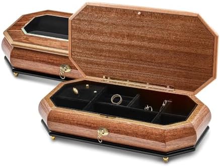 Diamond2Deal Bubinga Veneer Music Box Key Lock