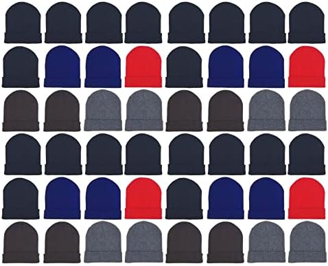 48 Pack Kids Winter Beanies Warm Hats for Boys Girls