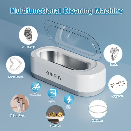 KUNPHY Ultrasonic Jewelry Cleaner 12oz 46KHz