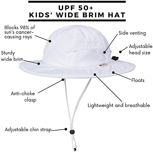 SwimZip Wide Brim Sun Hat for Kids UPF 50 Protection
