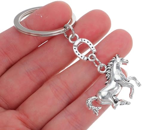 LOGOFUN 20pcs Horse Keychain with Horseshoe Design