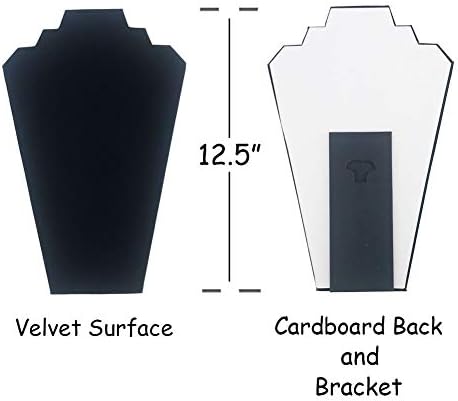 6pcs Pack Black Velvet Jewelry Display Stand with Reinforced Bracket