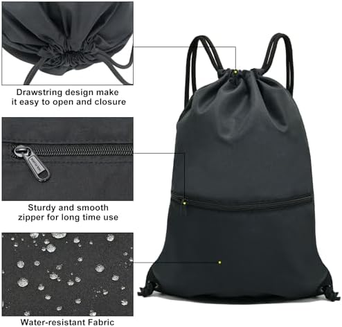 HOLYLUCK Drawstring Backpack Bag for Gym and Sports