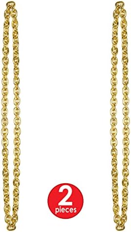 Beistle 2 Piece 40 Inch Gold Plastic Chain Necklaces