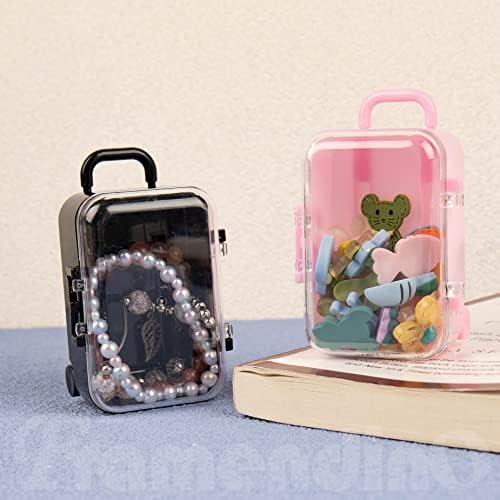 Framendino 8 Pack Plastic Mini Suitcase Jewelry Boxes