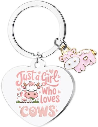 Cute Cow Keychain for Girls and Cowgirls
