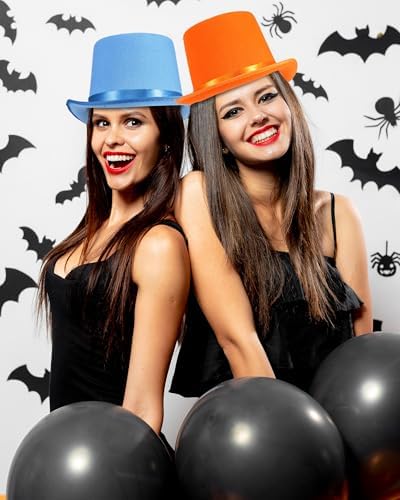 Geyoga 2 Pcs Blue Orange Top Hats for Costume Parties