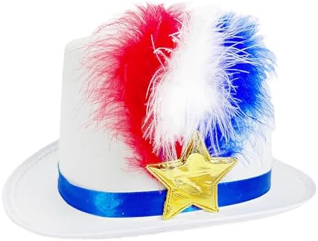Independence Day Star Flag Feather Top Hat 984x748x512 Inches