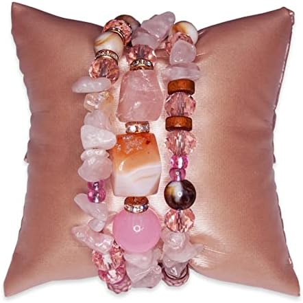 NicePackaging 6pcs Steel-Rose Pink Watch Pillow Display