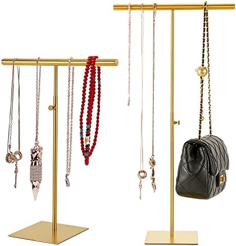 Stainless Steel Jewelry Tower Stand 2Pcs Adjustable Height for Necklaces and Bracelets