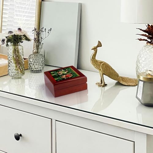 3dRose Decorative Jewelry Box with Angel Candle Lit Tree Scene