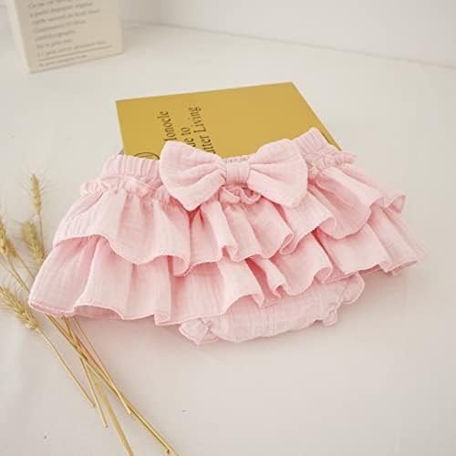 Newborn Baby Girl Cotton Skirt with Built-in Shorts and Bows
