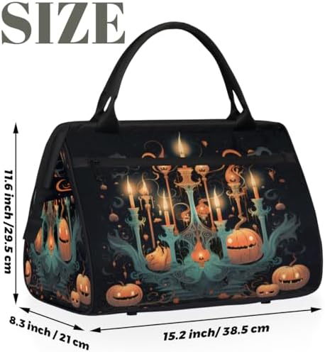 Halloween Pumpkin Candle Gym Bag for Women Men