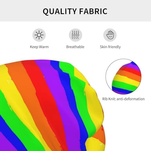 Gay Rainbow Boys Knitted Beanie Cap Hat Skull Cap
