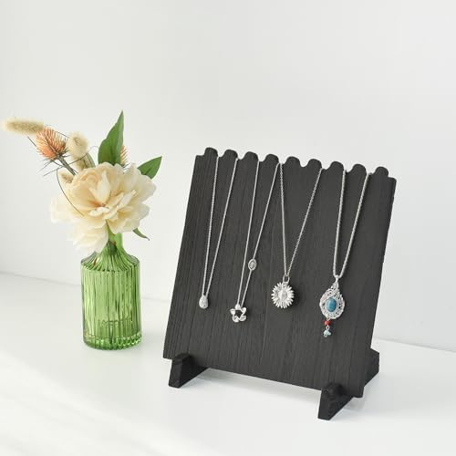 MOOCA Wooden Necklace Display Stand for 8 Pieces Black