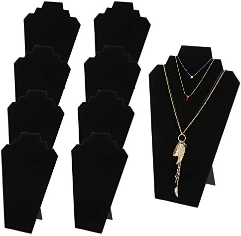 Foraineam 9 Pack Necklace Display Holder Black Velvet 125 Inch
