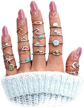 FUTIMELY Boho Retro Stackable Rings Set for Women