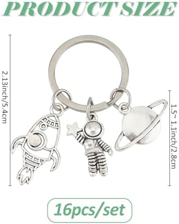 SUPERFINDINGS 16Pcs Space Astronaut Keychain Set