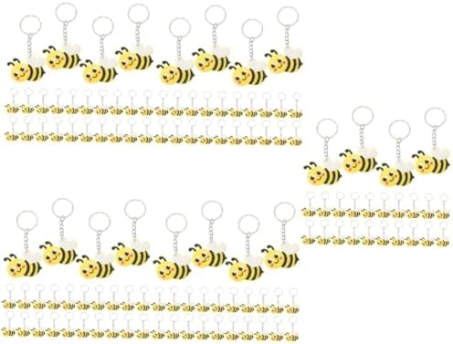 24 Pcs Cute Bee Keychains for Bags and Decor