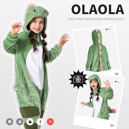 OLAOLA Kids Animal Onesie Unisex Plush Cosplay Pajamas