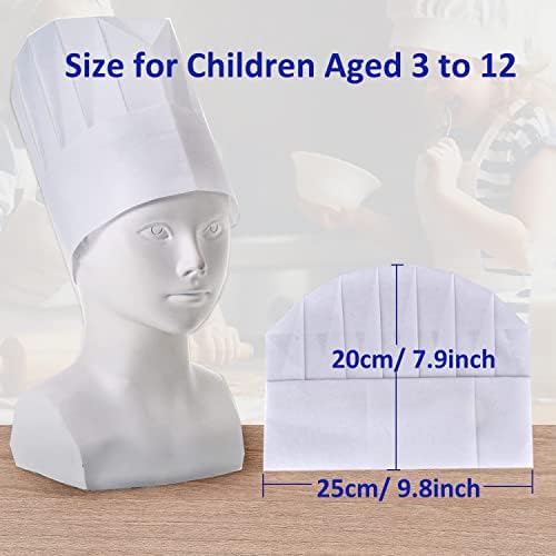 ESHATO 20 Pack Kids Chef Hats for Cooking Parties