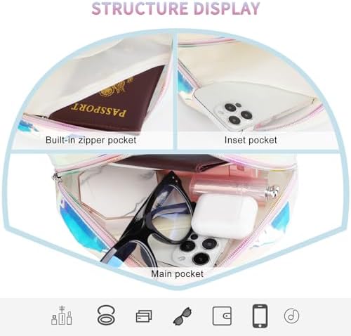 TINYAT Holographic Seashell Fanny Pack for Women