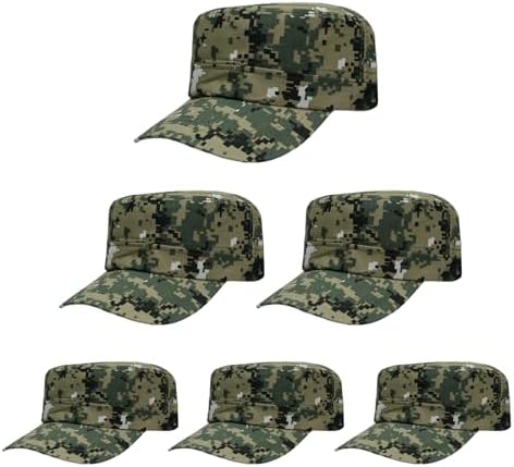 6 Pcs Adjustable Camouflage Military Hats for Kids