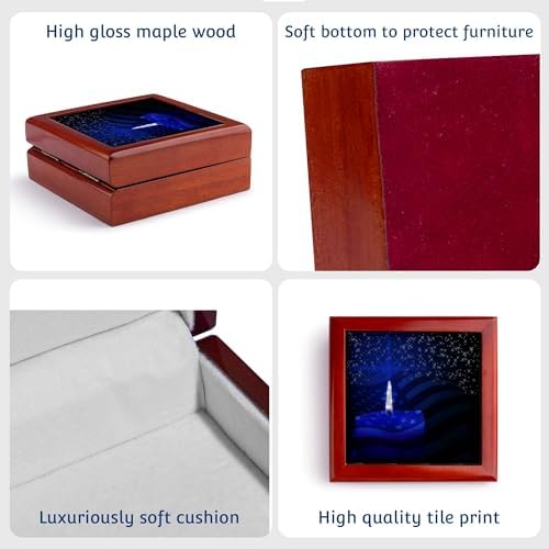 3dRose Decorative Jewelry Box with Candle and Starry Sky Design