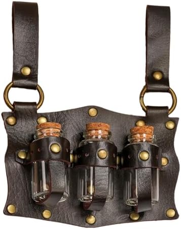 Medieval Witch Potion Belt Pouches Handmade Faux Leather