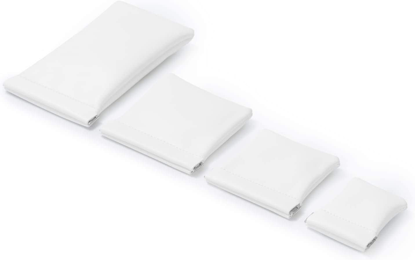 Woodten 2 Pack PU Leather Jewelry Ring Pouch Pearl White